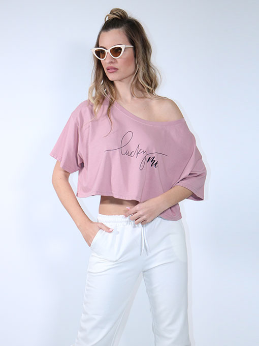 ΜΠΛΟΥΖΑΚΙ ΚΟΝΤΟΦΑΡΔΟ ΡΟΖ ΜΕ ΣΤΑΜΠΑ