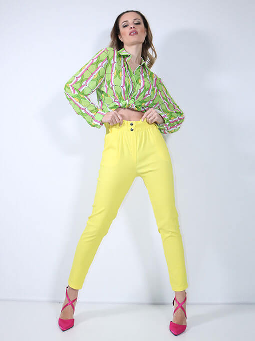 ΠΑΝΤΕΛΟΝΙ ΨΗΛΟΜΕΣΟ ΚΙΤΡΙΝΟ ΜΕ ΛΑΣΤΙΧΟ ΣΤΗ ΜΕΣΗ