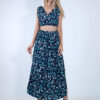 ΣΕΤ CROP TOP ΚΡΟΥΑΖΕ – ΦΟΥΣΤΑ ΜΠΛΕ FLORAL