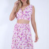ΣΕΤ CROP TOP ΚΡΟΥΑΖΕ – ΦΟΥΣΤΑ ΡΟΖ FLORAL