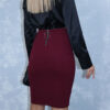 Φούστα pencil ψηλόμεση μπορντό