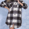 Φόρεμα καρό χοντρό καφέ με κουμπιά