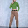Crop top πλεκτό ριπ πράσινο