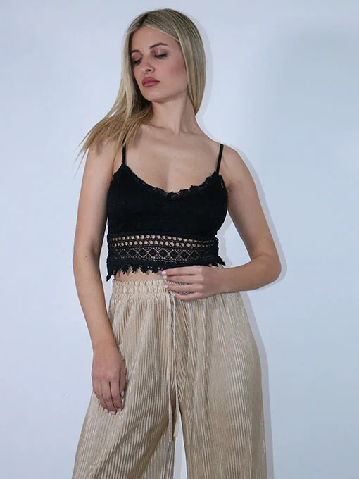 Μπούστο δαντέλα με cups και ρυθμιζόμενες τιράντες μαύρο