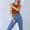 Crop top κεραμιδί εξώπλατο