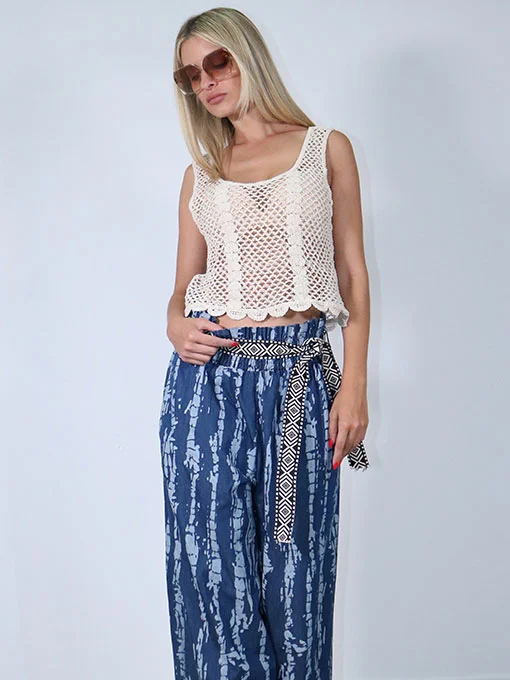 Τοπάκι πλεκτό μπεζ διάτρητο