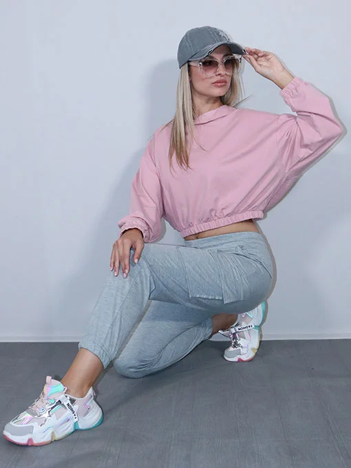 Φόρμα παντελόνι φούτερ γκρι