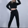 Σετ φόρμα φούτερ μπλούζα crop και παντελόνι