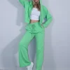 Σετ φόρμα μακό λαχανί ζακέτα με παντελόνα