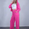 Σετ φόρμα μακό φούξια ζακέτα με παντελόνα