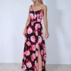 Φόρεμα μακρύ floral εξώπλατο με δέσιμο