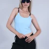 Μπούστο με εσωτερικά cups γαλάζιο ελαστικό