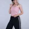 Μπούστο με εσωτερικά cups ροζ ελαστικό
