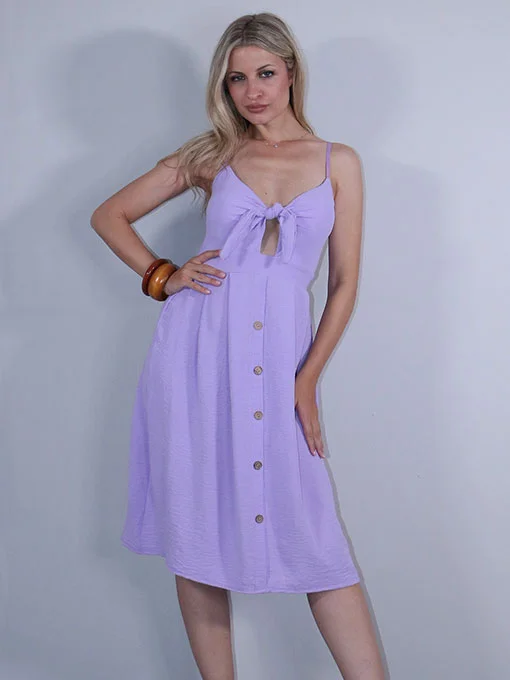 Φόρεμα μίντι closs λιλά με cups στο στήθος