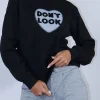 Μπλούζα φούτερ μαύρη don't look