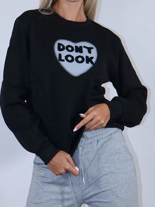 Μπλούζα φούτερ μαύρη don't look