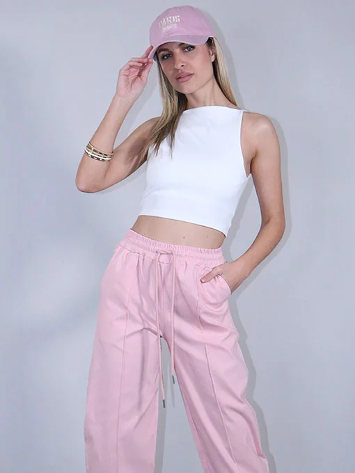 Crop top λευκό με ίσιο λαιμό