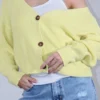 Ζακέτα πλεκτή κίτρινη ανοιξιάτικη με κουμπιά