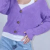Ζακέτα πλεκτή λιλά ανοιξιάτικη με κουμπιά