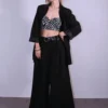 Σετ κοστούμι μαύρο oversize παντελόνα φαρδιά και σακάκι 
