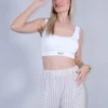 Crop top ριπ τιραντέ με cups