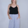 Τοπ φαρδύ μαύρο με χρυσές χάντρες στις τιράντες