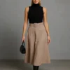 Φούστα closs μπεζ μίντι με ζώνη