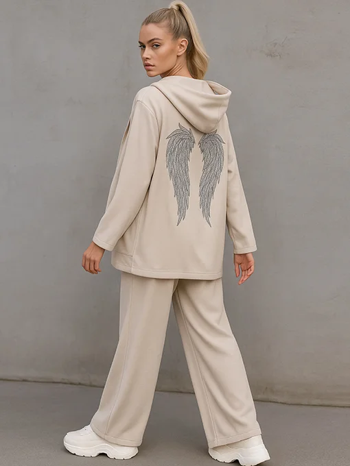 Σετ “Angel Wings” εκρού με στρας