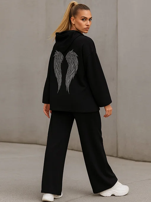 Σετ “Angel Wings” μαύρο με στρας