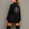 Oversized Blazer με Strass “Eye”