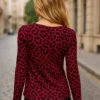 Μπλούζα animal print μπορντό