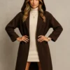Oversize Ζακέτα Τσόχα καφέ