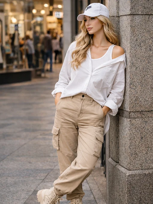 Oversize πουκάμισο λευκό με ενσωματωμένο μπλουζάκι