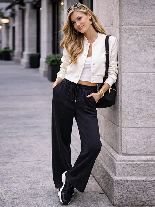 Παντελόνι Φόρμα μαύρο Wide Leg