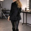 Παλτό γούνινο μαύρο με απαλή υφή