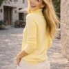 Πλεκτή ζιβάγκο μπλούζα κίτρινη μακρυμάνικη