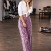 Παντελόνα φόρμα ροζ leopar με ρίγες