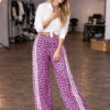 Παντελόνα φόρμα ροζ leopar με ρίγες