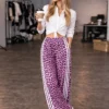 Παντελόνα φόρμα ροζ leopar με ρίγες