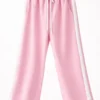 Παντελόνι φόρμα ροζ με ρίγα στο πλάι 