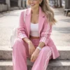 Σετ κοστούμι φούτερ ροζ oversized