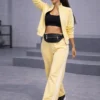 Αθλητικό σετ κίτρινο με διπλές ρίγες στο πλάι