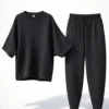 Σετ μπλούζα μαύρη νυχτερίδα παντελόνι baggy
