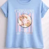 T-shirt γαλάζιο με στάμπα croissant