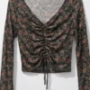 CROP TOP FLORAL ΧΑΚΙ