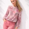 Floral μπλούζα ροζ balloo c-through