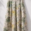 Midi φούστα πράσινη floral με ζώνη