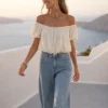 CROP TOP ΛΕΥΚΟ ΕΞΩΜΟ ΜΕ ΛΑΣΤΙΧΟ