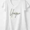 Μπλούζα λεύκη με strass UNIQUE