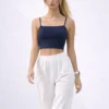 ΜΠΛΕ ΣΚΟΥΡΟ CROP TOP ΜΟΝΟΧΡΩΜΟ